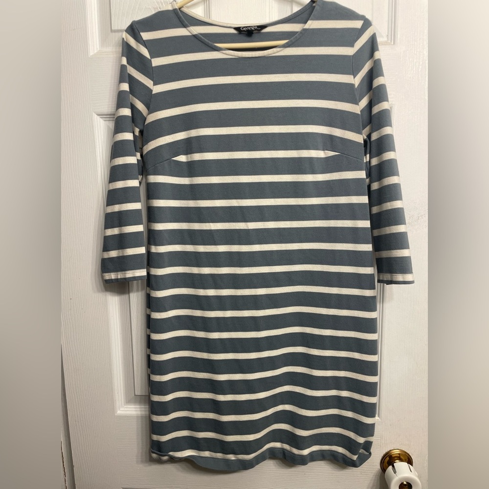 Greyish blue striped dress